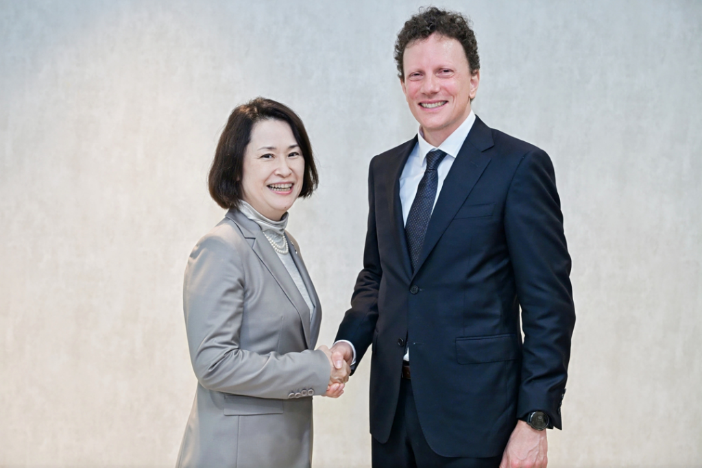 Yuko Tsutsui, Managing Executive Officer, Chief Executive of Sustainability & Transformation Headquarters of NYK, and our co-CEO Christoph Gebald m...